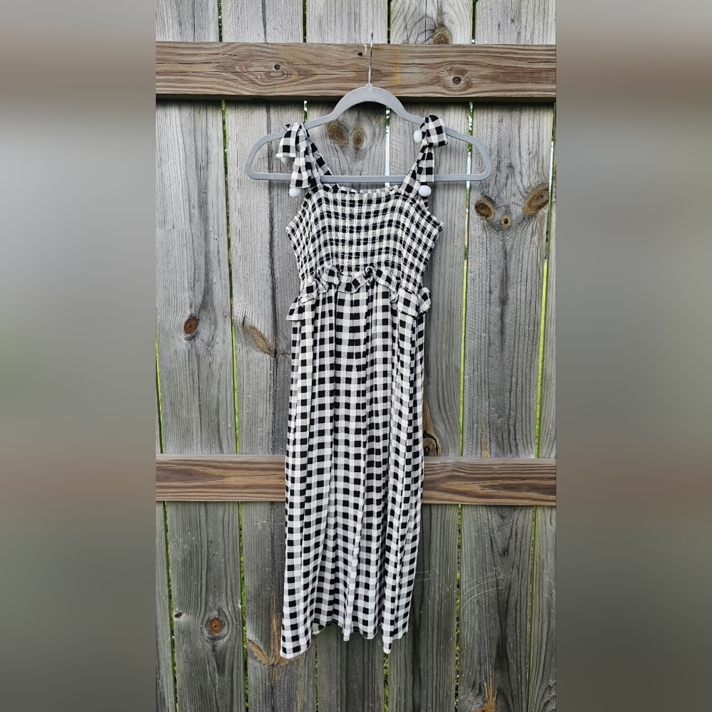 Jessica Simpson BW checkered kids dress